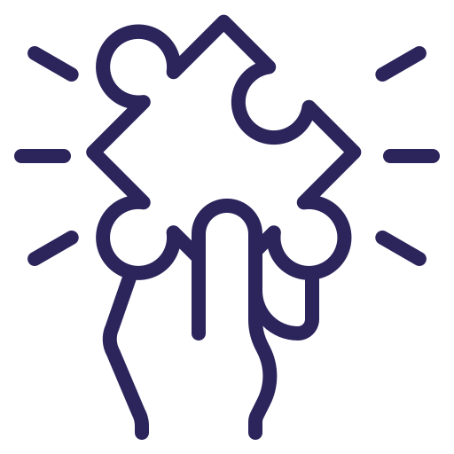 Pictogramme pièce de puzzle bleu foncé
