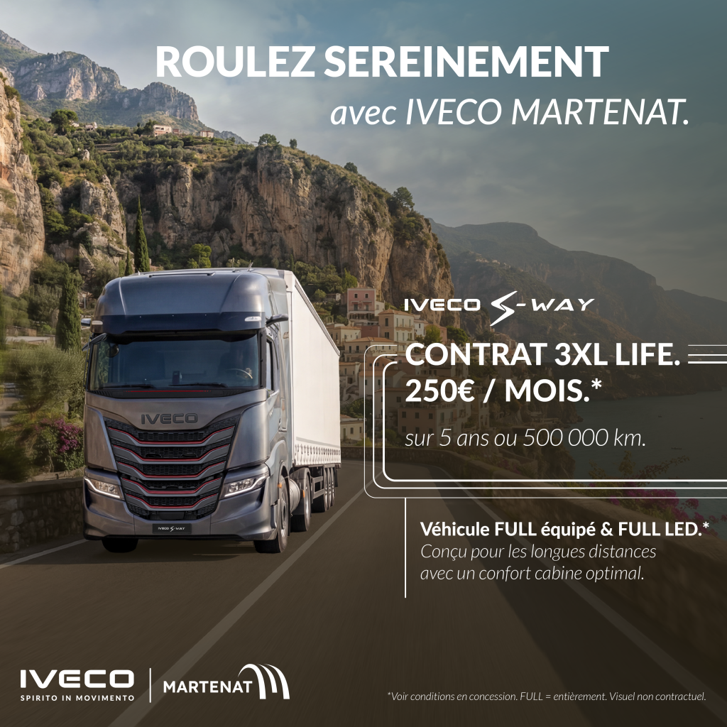 Campagne IVECO PHASE IN poids lourds SWAY 2026 avec contrat 3XL Life à 250€ / mois.