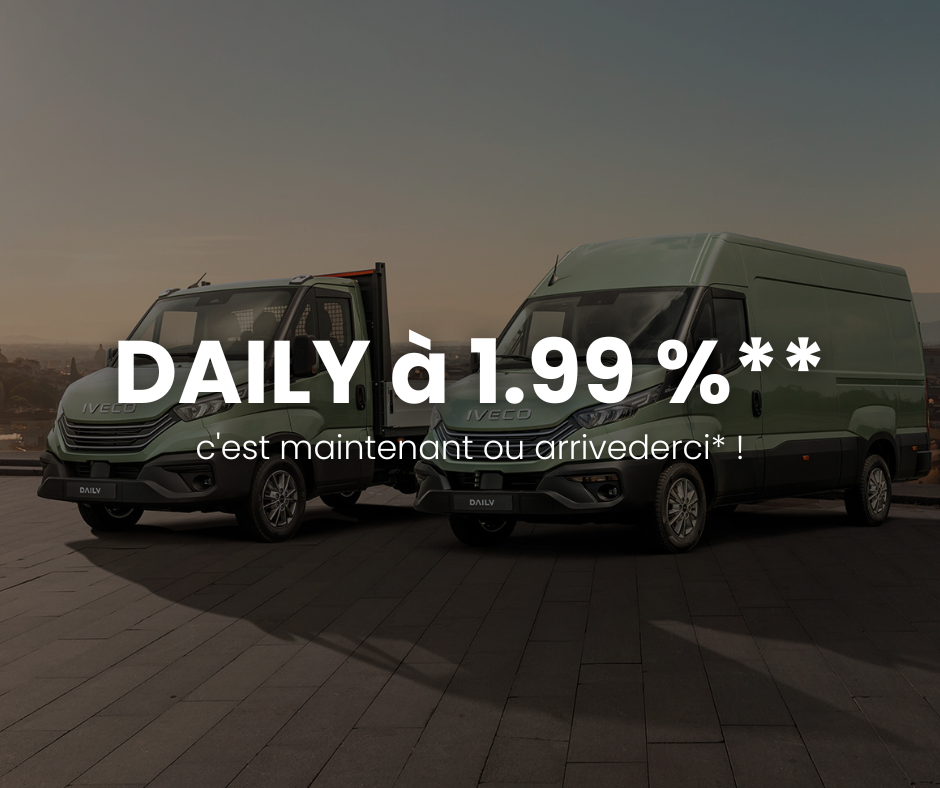 Découvrez nos DAILY en stock à un taux à 1,99%